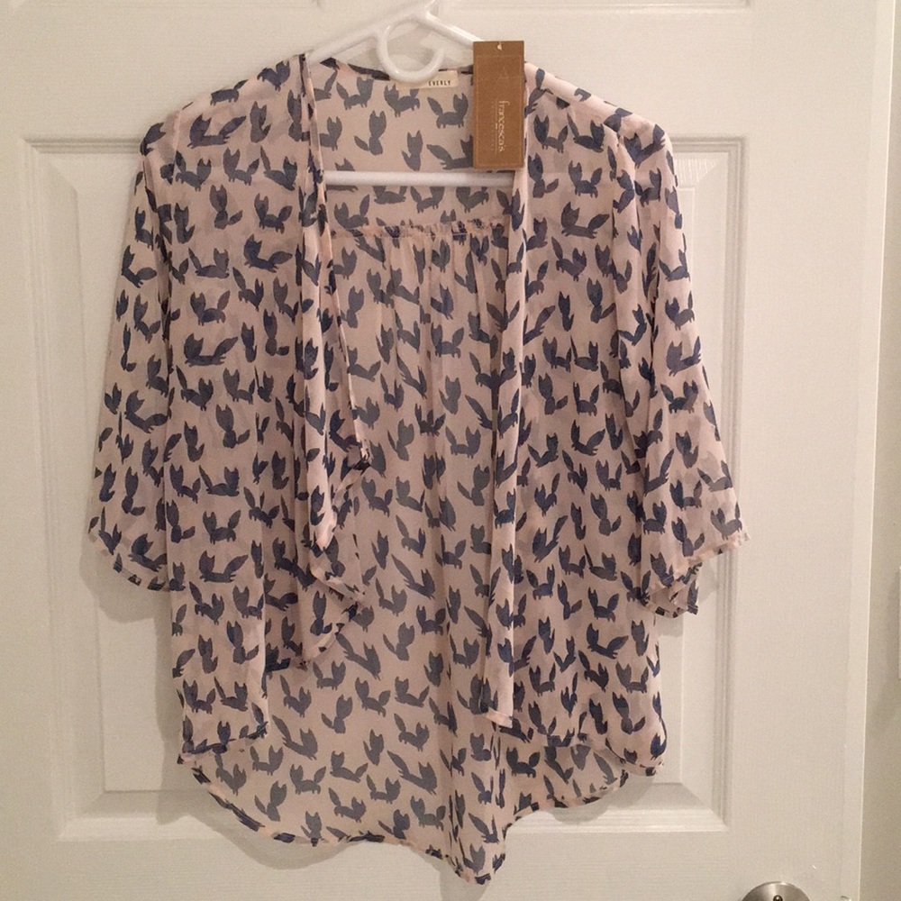 Sheer fox print wrap